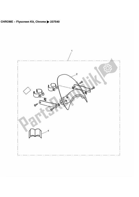 All parts for the Flyscreen Kit >237540, Chrome of the Triumph America Carburettor 790 2002 - 2007